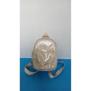 Heart Backpack Mini Beige‎ Glitter Star Charm Kids Toddler Purse Bag